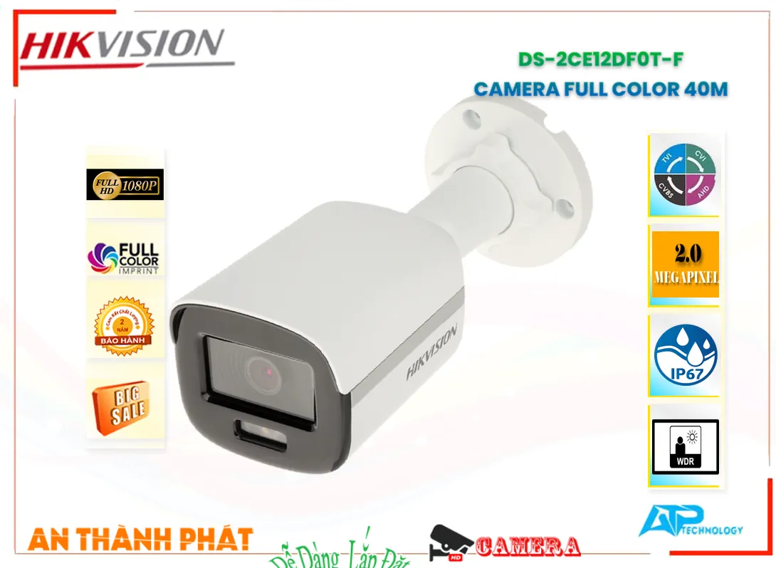 DS 2CE12DF0T F,Camera DS-2CE12DF0T-F Hikvision FULL Color,Chất Lượng DS-2CE12DF0T-F,Giá Công Nghệ HD